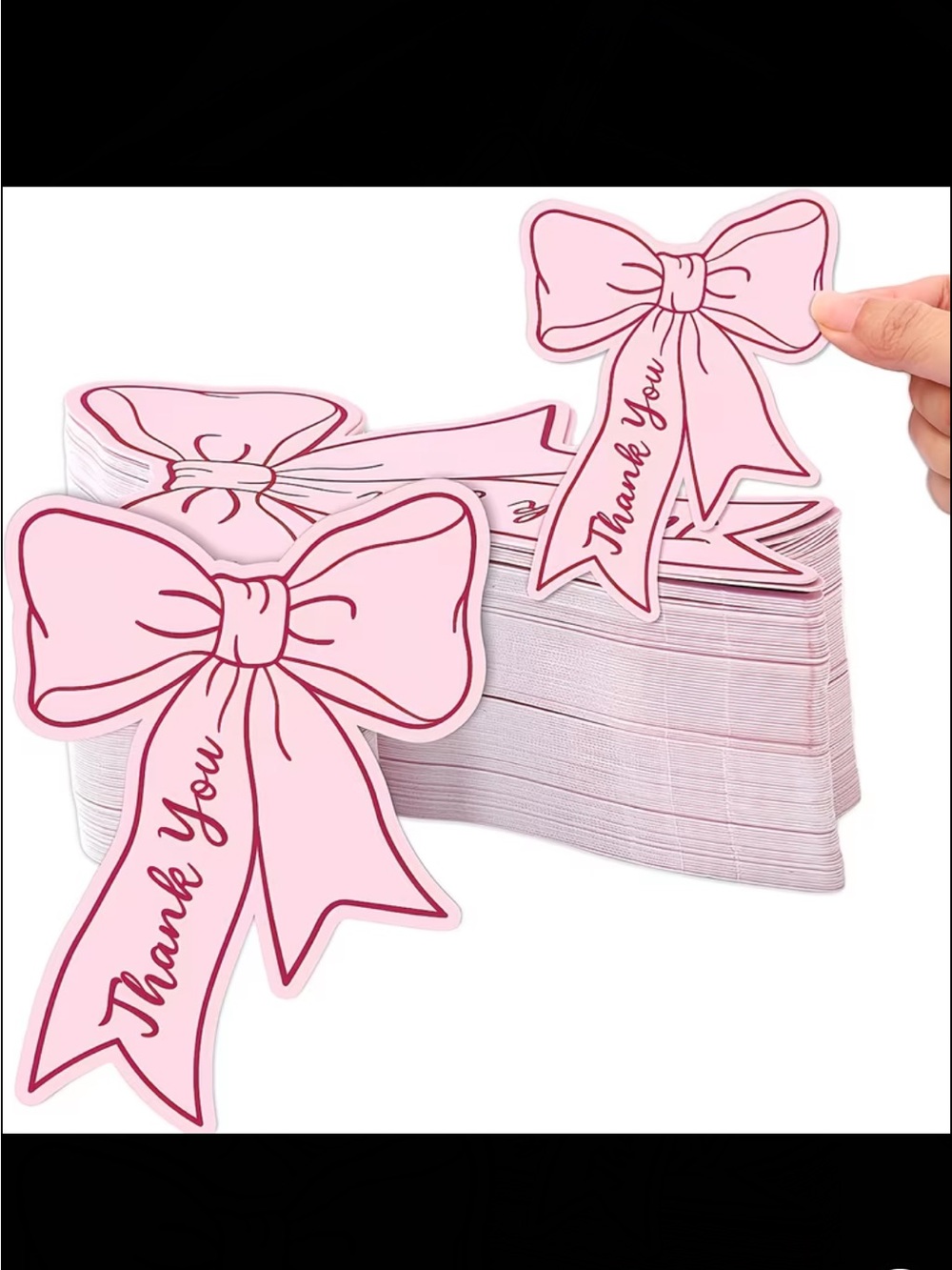 Thank You Cards 50 big with Bows & Blank Notes 🎀 Elegant Gift Tags | Party, - Picture 3 of 12